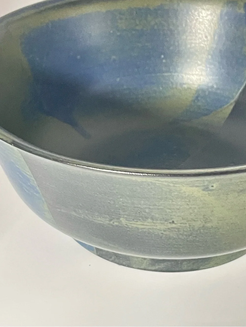 Nancy Patterson-Lamb  Style Iron Mountain Stoneware 10”Bowl.  Blue Green.
